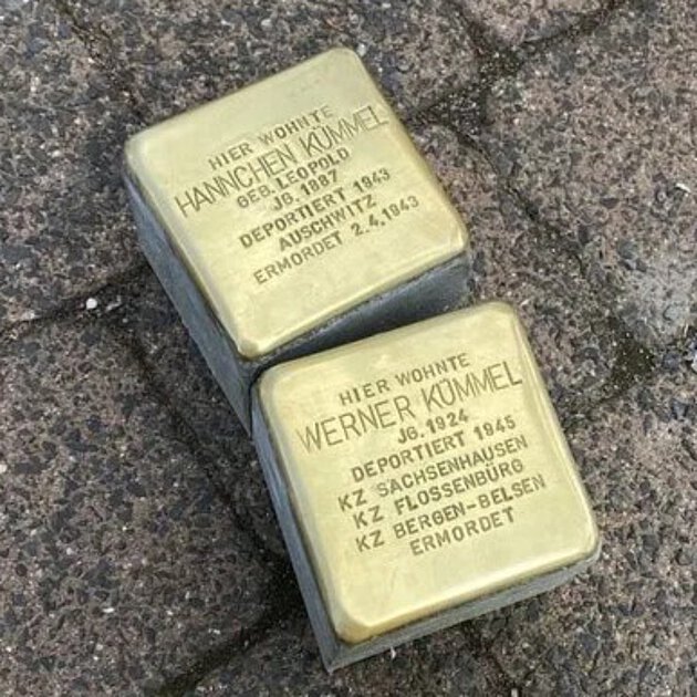 Stolpersteine von Hannchen und Werner Kümmel Stolpersteine von Hannchen und Werner Kümmel
